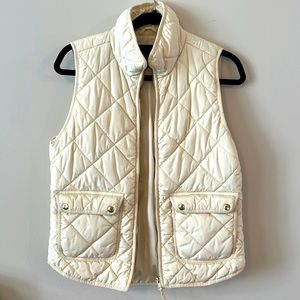 J. Crew quilted vest with gold button